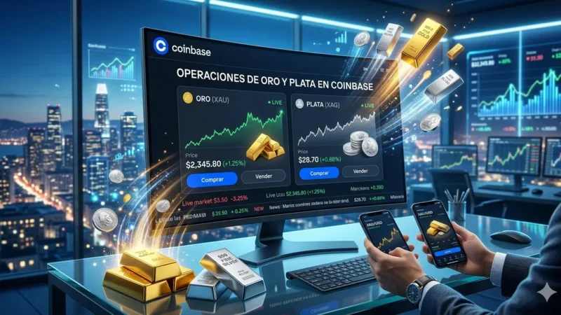 Coinbase impulsa el trading de oro y plata