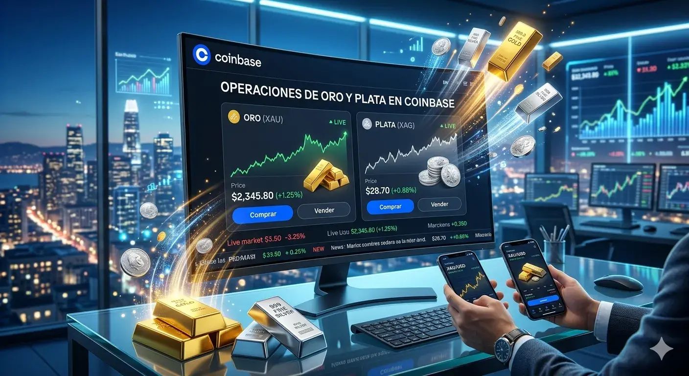 Coinbase impulsa el trading de oro y plata